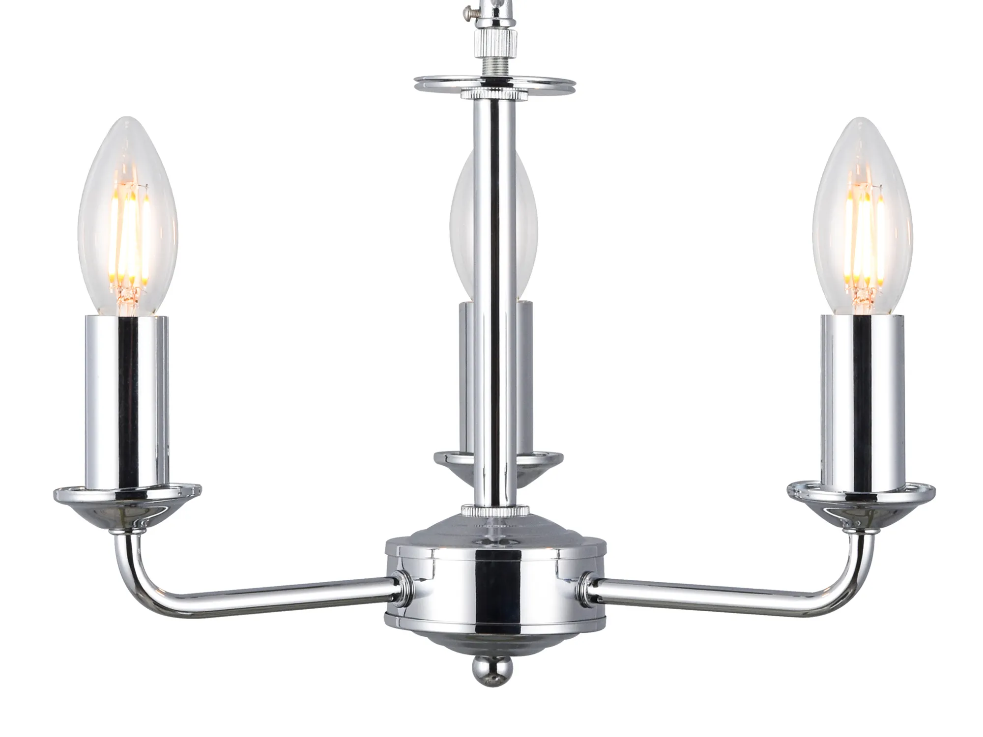 Banyan 45cm 3 Light Pendant Polished Chrome; Black DK0859  Deco Banyan CH BL